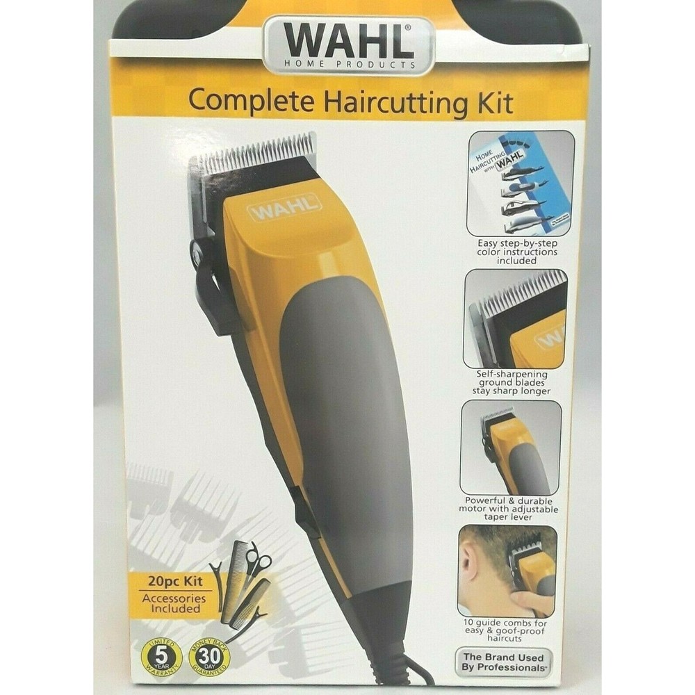 WAHL 20 Pc Complete Haircutting Kit w/ Storage Case Guides Scissors 79235-300